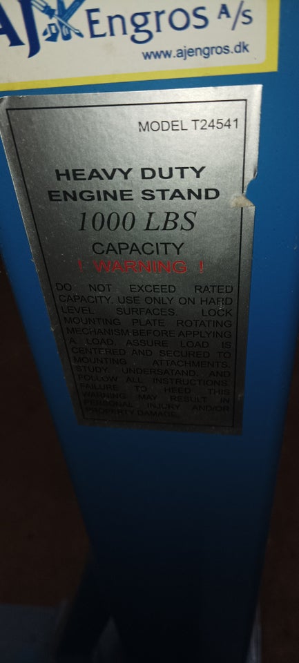 Motor stand, AJ Engros