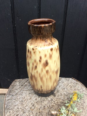 Vase, Retro keramikvase, West Germany, Lækker retrovase med løbeglasur og “gepardmønster”. Flot stan