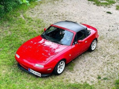 Mazda MX-5, 1,6, Benzin, 1991, km 375000, rød, 2-dørs, startspærre, service ok, 15" alufælge, Mazda 