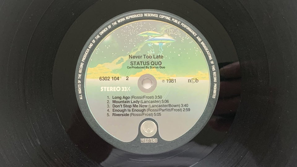 LP, Status Quo, Never Too Late