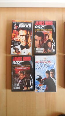 Action, James Bond, Diamanter varer evigt
Lev og lad dø
Tomorrow never dies
Die another day
4 VHS fi