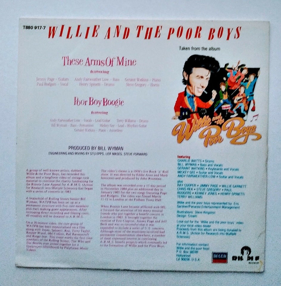 Single, 10" Bill Wyman / Willie & Poor Boys, These arms of mine