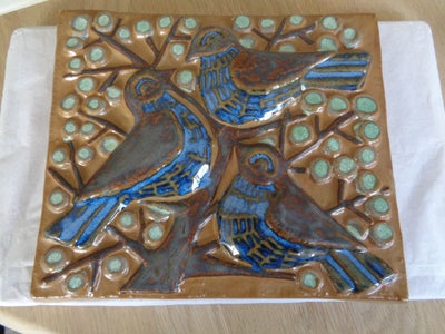 Relief, Marianne Stark, motiv: Fugle, Keramik, Michael Andersen 
Meget flot og fejlfri stentøjsrelie
