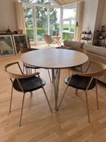 Spisebord m/stole, Haslev Møbelsnedkeri, b: 105 l: 105