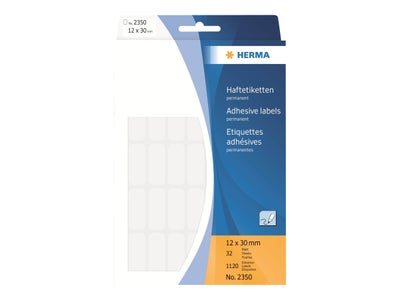 Herma etiketter, Herma labels (etiketter), 12mm x 30mm, 32 ark med 35 etiketter på hver - i alt 1.12