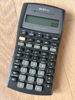 Texas Instruments BA II Plus, Virker perfekt. Nyt batteri