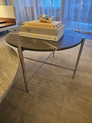 Sofabord, HANDVÄRK, marmor, b: 60 h: 45, Lækkert rundt sofabord i rustfrit stål med marmorplade i pi