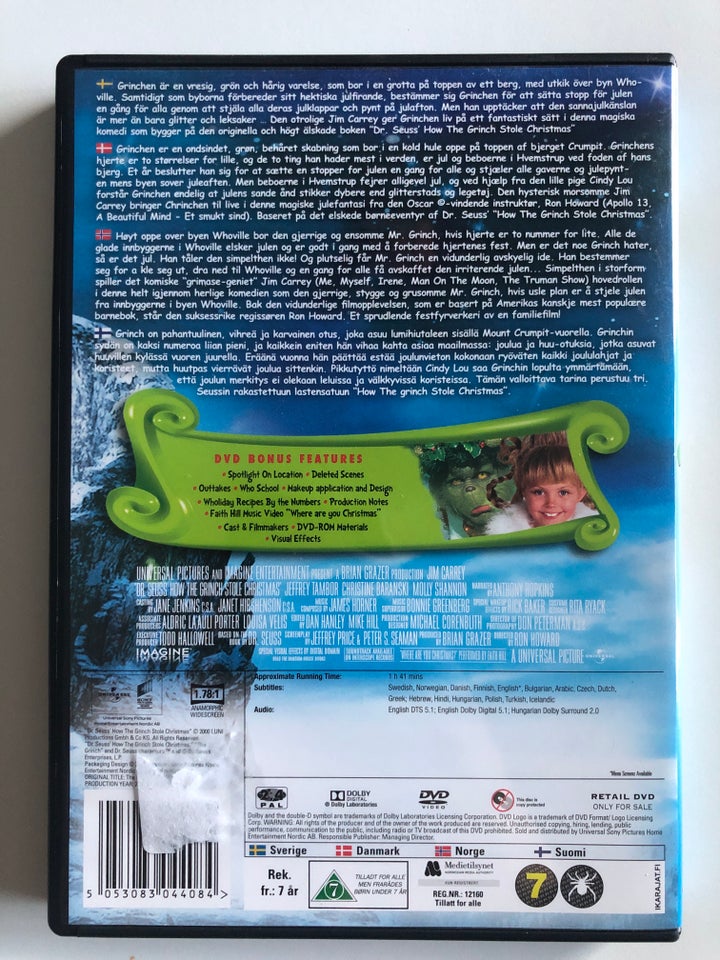 The Grinch stole Christmas , instruktør Ron Howard, DVD