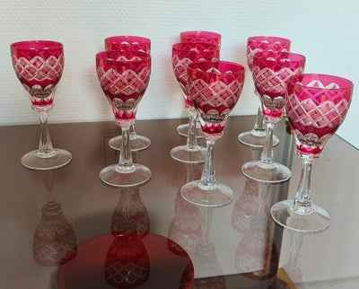 Glas, Portvinsglas, Bøhmiske krystal glas, 9 flotte bøhmiske krystal glas til portvin/sherry m.v
Hån