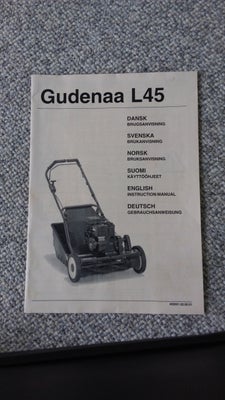 Tilbehør, Gudenaa L45, brugsanvisning med reservedelleliste.