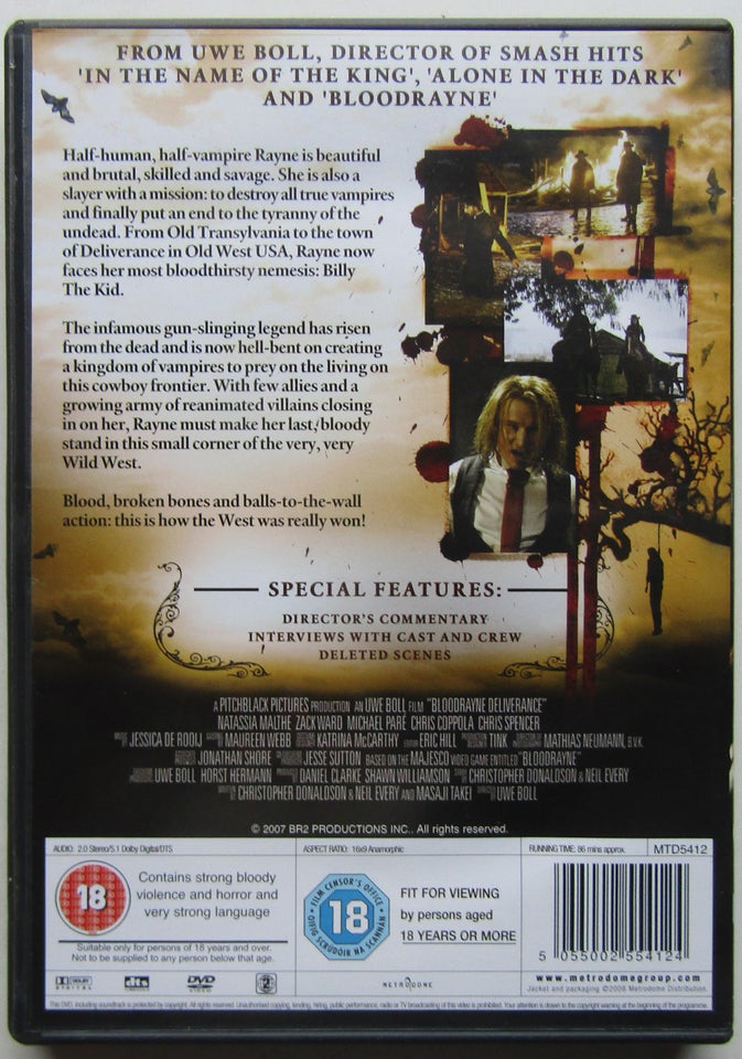 Bloodrayne: Deliverance, instruktør Uwe Boll, DVD