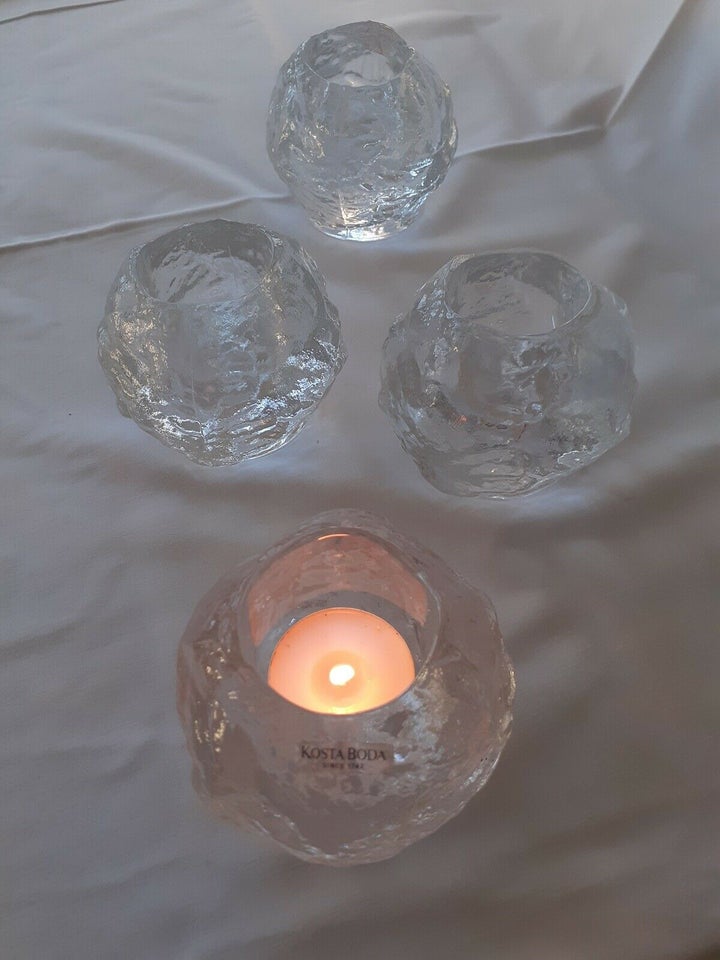 Glas, Lysestager, Kosta Boda Snowball.