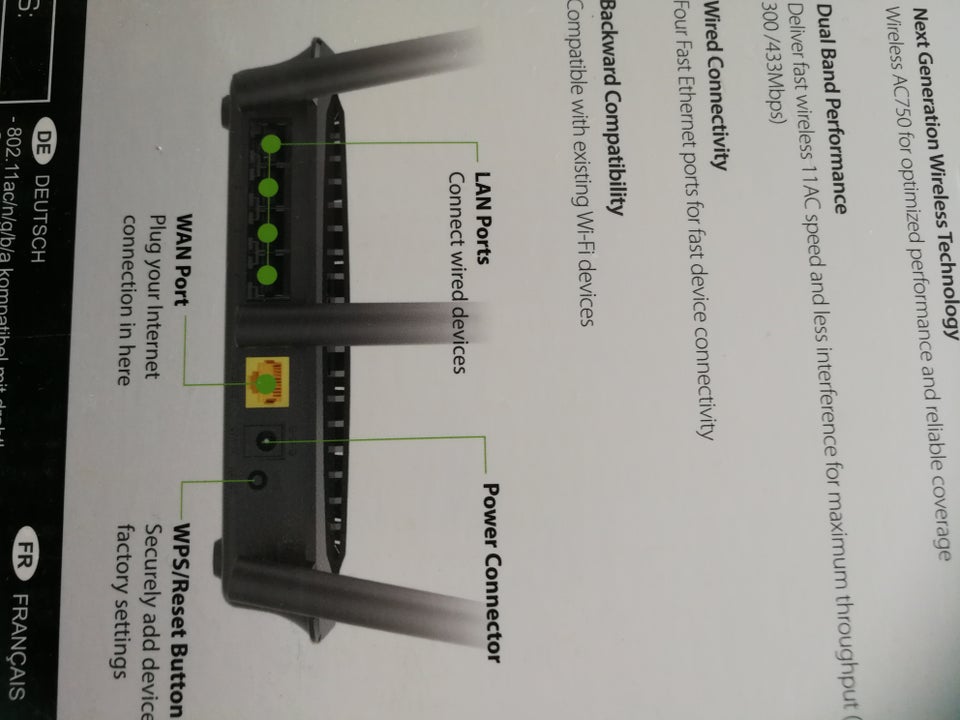 Router, wireless, Dlink wireless ac750 Dual Band