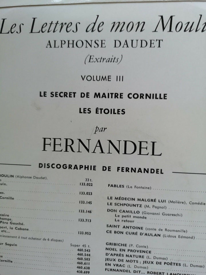 Single, Fernandel, Lettres De Mon Moulin 3