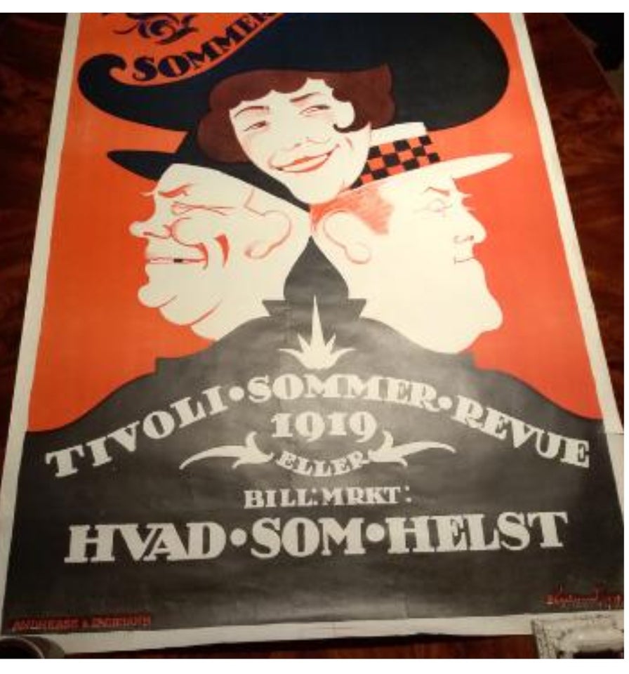 Litografisk plakat, Thor Bøgelund, motiv: Original Tivoli Sommer 1919 – dba.dk – og Salg af og Brugt