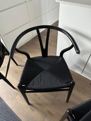 Spisebordsstol, Bøg, Y- stole, 6 stk. Y-stole fra Carl Hansen/Hans Wegner CH24 i sort bøg med sort f