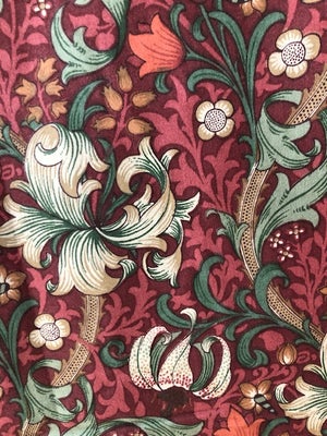 Stof, William Morris mønster, bomuld rest, Engelsk bomuld rest William Morris mønster lavet af Sande