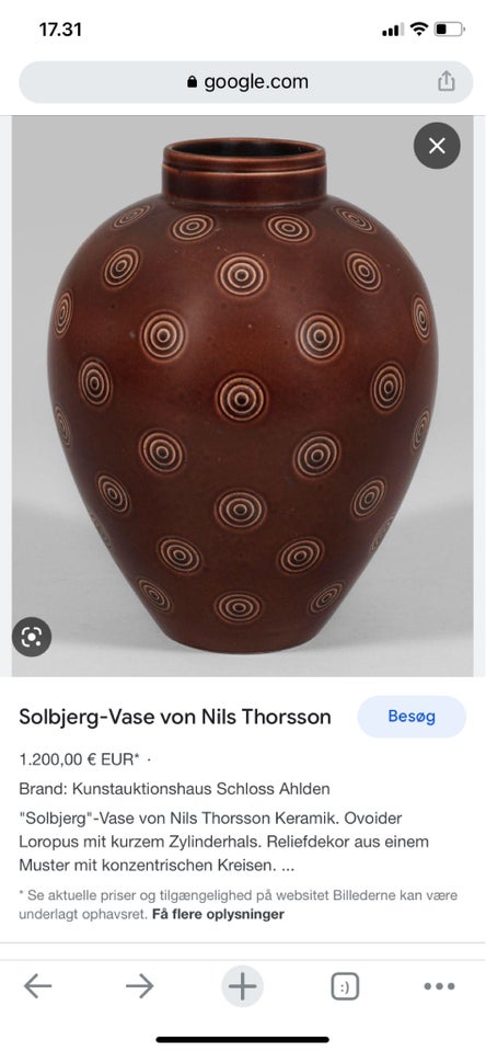 Vase, Nils Thorsson, Aluminia