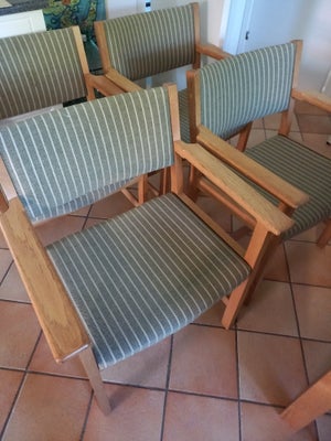 Køkkenstol, Træ eg, Ukendt, b: 65 l: 50, Superflotte og bund solide stole med armlæn, 4 stk fra 1970