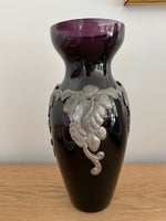 Vase med tinmontering , Glas, tin