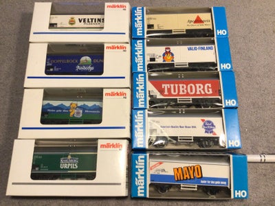 Modeltog, Märklin DSB reklame vogne og andet, skala Ho, Märklin fra 95. Kr. Stk. Øl og reklame vogne