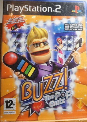 Buzz! The Pop Quiz, PS2, Buzz The Pop Quiz til Playstation 2 PS2. Spillet er testet og kører perfekt