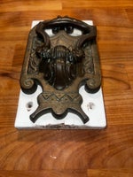 Antik dørhammer, Messing, 125 år gl.