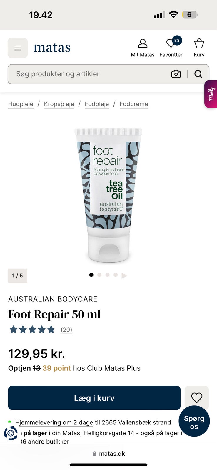 Fodpleje, Foot repair, Australian bodycare