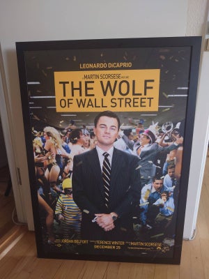 Plakat, motiv: The Wolf of Wall Street, b: 74 h: 106, Indrammet plakat af filmen Wolf of Wall Street