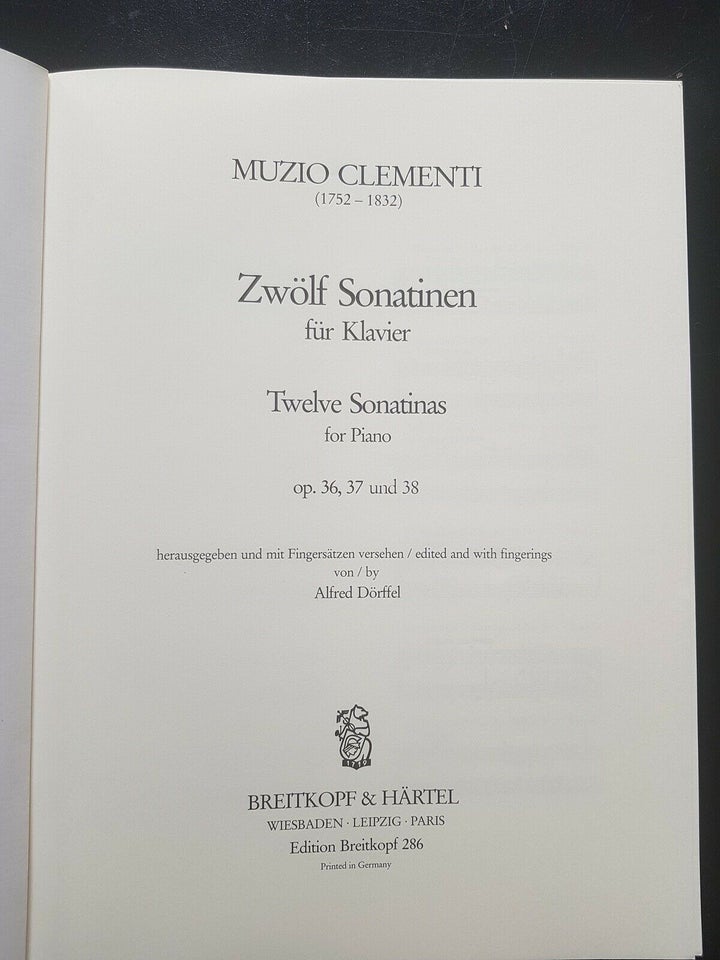 Noder til klaver, Muzio Clementi / Zwolf Sonatinen fir
