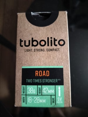 Cykelslange, Tubolito Road, Hi,

I'm selling this brand new tube from Tubolito.

38 g
valve 42mm hei