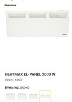 Elradiator, Heatmax 2000 watt