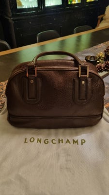 Anden håndtaske, Longchamp, læder, Bløde, mocca læder taske med koberguld. Bowling bold design. Beha