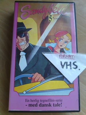 Tegnefilm, Sandybell 5, Hyggelig tegnefilm på VHS, spilletid 88 min, med dansk tale, i fin kvalitet
