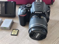 Nikon d5600, spejlrefleks, 24 megapixels