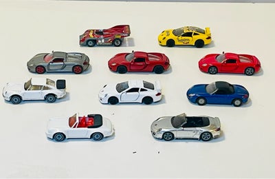 Modelbil, Siku  Porsche modeller, skala 1:55, 10 Siku Porsche modeller, 3 stk af de helt tidlige fra