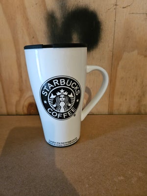 Porcelæn, Kaffekop, Starbucks, Starbucks kaffekop med låg 
Se billeder for stand og størrelse 

Skal