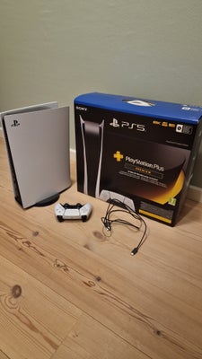 Playstation 5 Digital Edition, CFI-1216B, Perfekt, Sælges med 1 controller, alle kabler og original 