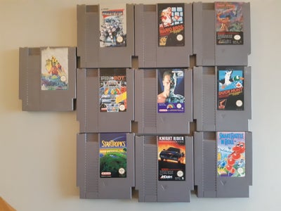 NES spil, NES, probotector                   350,-
Super mario                   150,-
Wizards and w