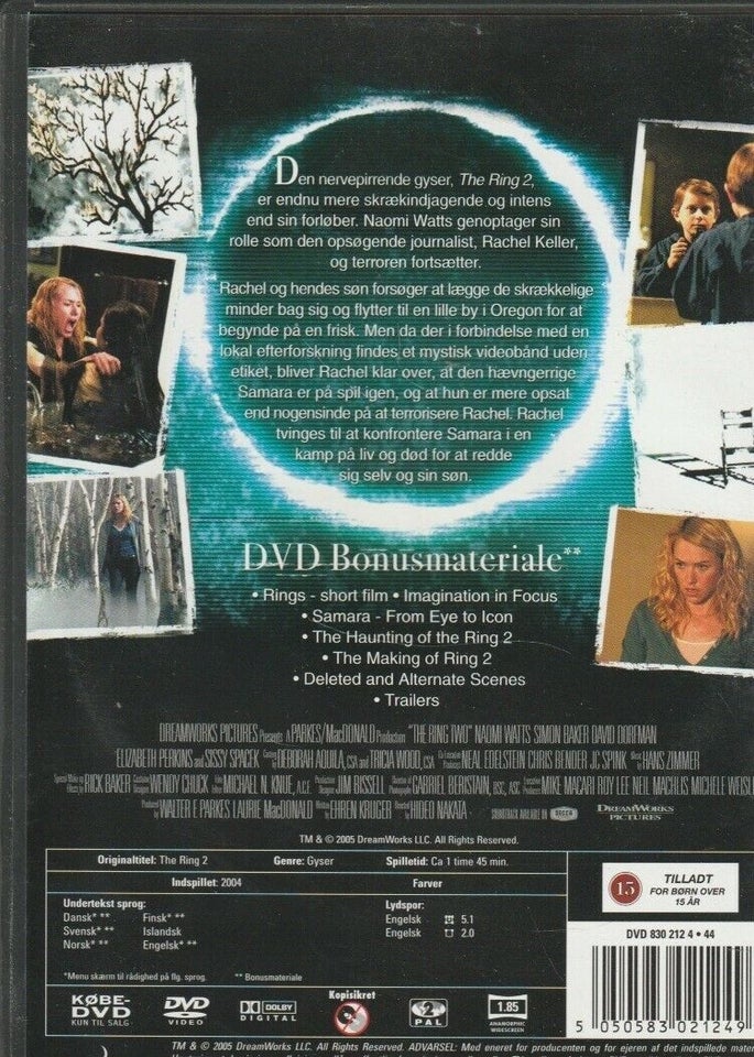 The ring two, instruktør Hideo Nakata, DVD