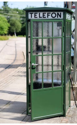 Skilte, telefonboksskilt, Super sjældent skilt fra Danmarks første telefonboks designet af Jens Ingw