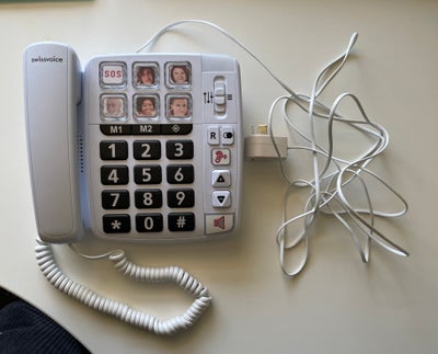 Bordtelefon, Swissvoice, Perfekt, Fastnet telefon til hørehæmmede. Fuldstændig som ny. Udførlig brug
