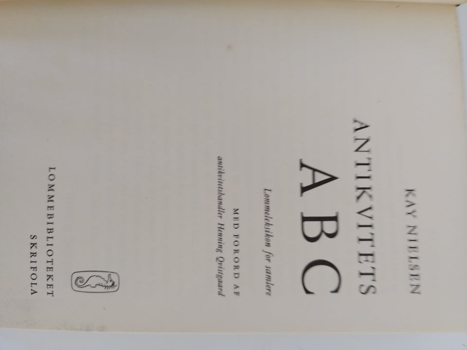 Bøger og blade, Antikvitetes ABC