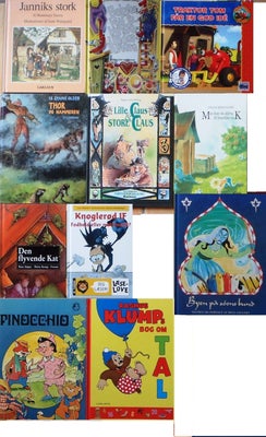 11 velholdte børnebøger, Se bogliste - billede, Her sælges 14 børnebøger:
1. Janniks stork - 10 kr.
