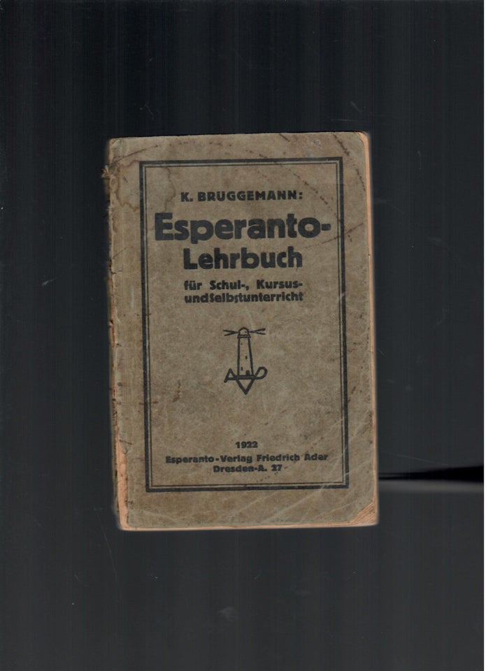 Esperanto Lehrbuch (på tysk), K. Bruggemann, emne: sprog