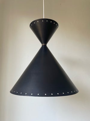 Pendel, Bent Karlby, Sort, klassisk patineret pendel designet af Bent Karlby i 1960’erne. Små stjern