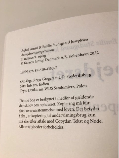 Kompendium i arbejdsret, Aqbal Amiri og Emilie Studsgaard