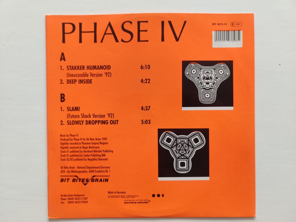Maxi-single 12", Phase IV , Braindamage E.P.