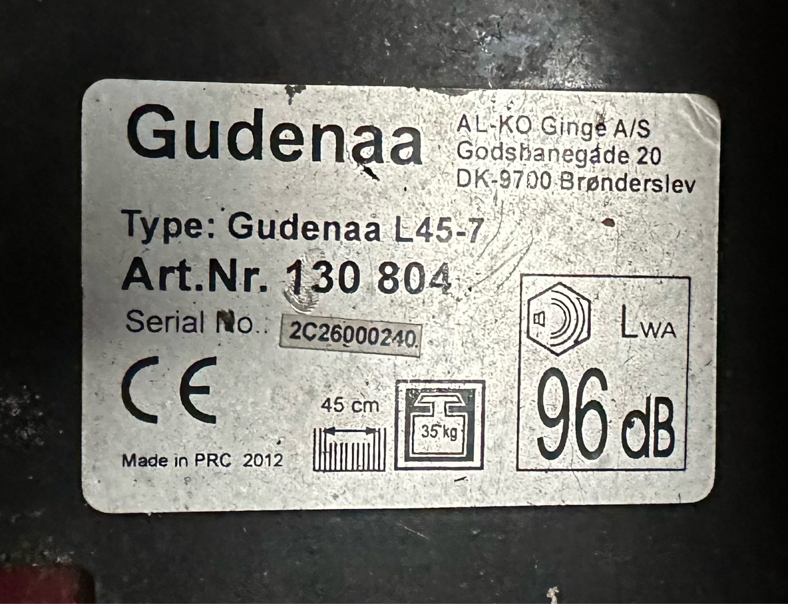 Cylinderklipper, Gudenaa L45-7