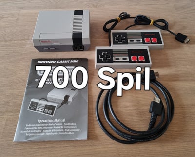 Nintendo NES, 700 Spil, Perfekt, Nintendo classic mini. 700 spil, Perfekt, Som ny med de originale 3